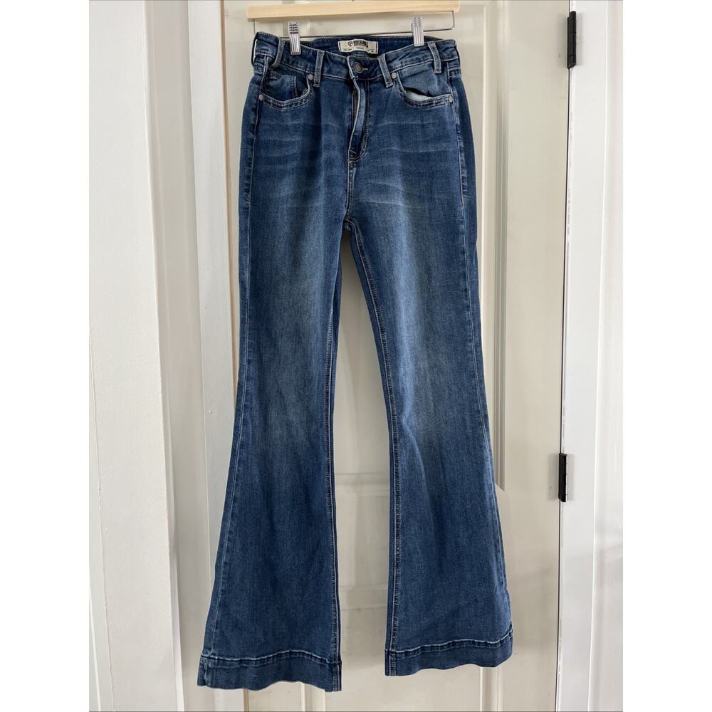 Rock and Roll Cowgirl High-Rise Trouser Jeans in Medium Wash Blue W29/34L